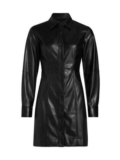 Shop Rails Women's Ruby Faux Leather Mini Shirtdress In Black