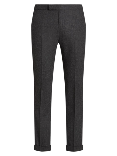 Shop Polo Ralph Lauren Men's Wool Crease-front Pants In Grey