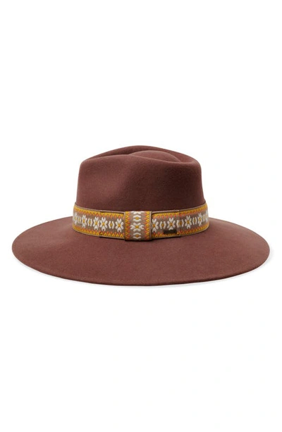Shop Brixton Joanna Felted Wool Hat In Bison/ Multi