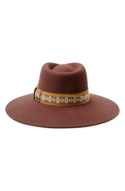 Shop Brixton Joanna Felted Wool Hat In Bison/ Multi