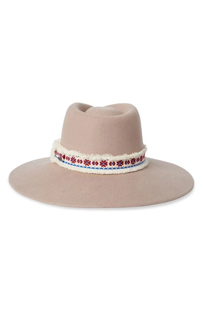 Shop Brixton Joanna Felted Wool Hat In Sesame/ Multi