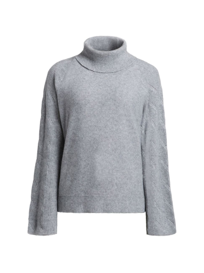 Shop Santorelli Women's Mohair-blend Turtleneck Sweater In Grey