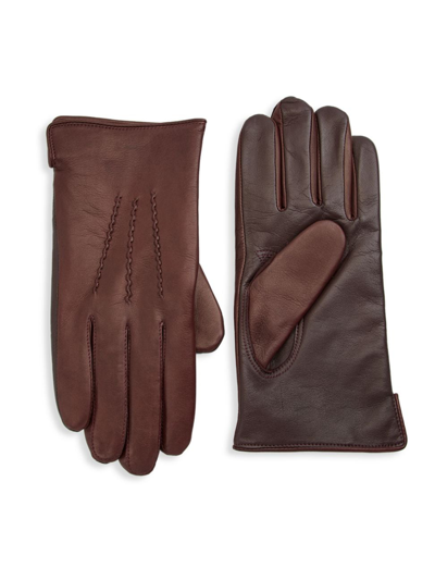 Shop Saks Fifth Avenue Men's Collection Tech Touch Leather Gloves In Anemone
