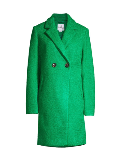 Shop Sam Edelman Women's Double-breasted Cutaway Coat In Clover Green