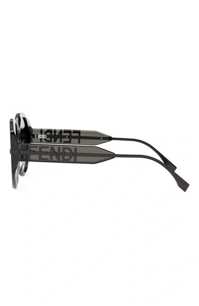 Shop Fendi The Graphy 54mm Oval Sunglasses In Grey/ Gradient Smoke