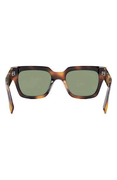 Shop Fendi The Graphy 51mm Geometric Sunglasses In Dark Havana / Green
