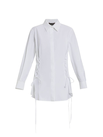 Shop Marina Rinaldi Women's Fascia Cotton Tunic Shirt In White