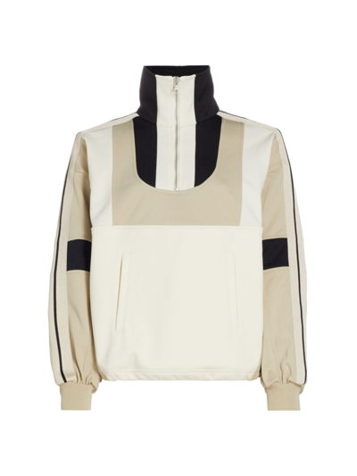 Shop Palm Angels Women's Colorblocked Anorak Track Jacket In Butter Black