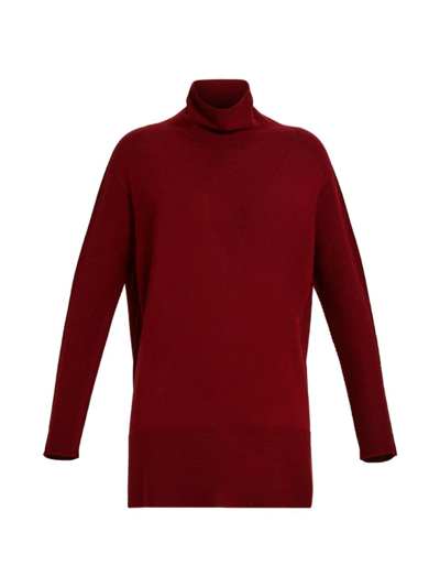 Shop Marina Rinaldi Women's Agata Virgin Wool-blend Knit Turtleneck Sweater In Red