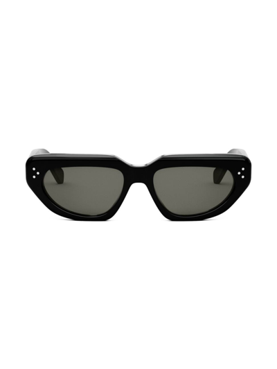Shop Celine Women's Bold 54mm Geometric Sunglasses In Black