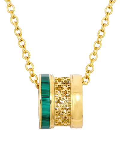 Shop Birks Women's 18k Yellow Gold & Malachite Ring-pendant Necklace