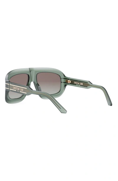 Shop Dior 'signature M1u 58mm Rectangular Sunglasses In Light Green/ Gradient Brown
