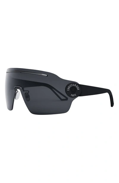 Shop Dior 'pacific M1u Mask Sunglasses In Matte Black / Smoke