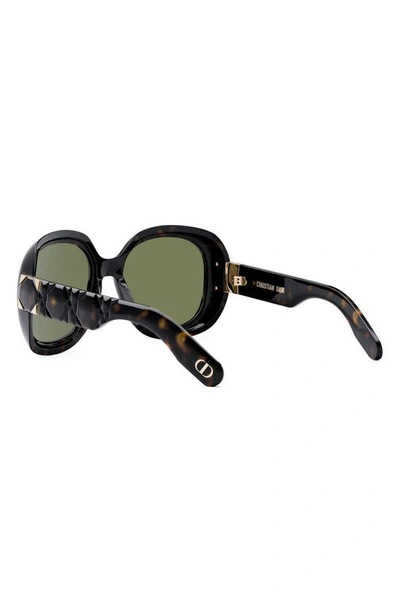 Shop Dior Lady 95.22 R2i 58mm Round Sunglasses In Dark Havana / Green