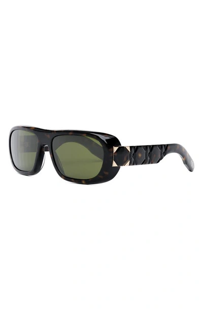 Shop Dior Lady 95.22 S1i 59mm Square Sunglasses In Dark Havana / Green