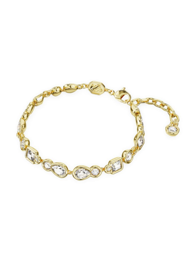 Shop Swarovski Women's Dextera Goldtone & Crystal Mixed Cuts Bracelet