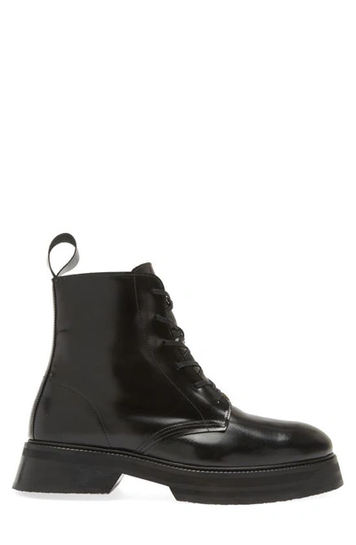 Shop Vinny's Officer Lace-up Boot In Black Leather