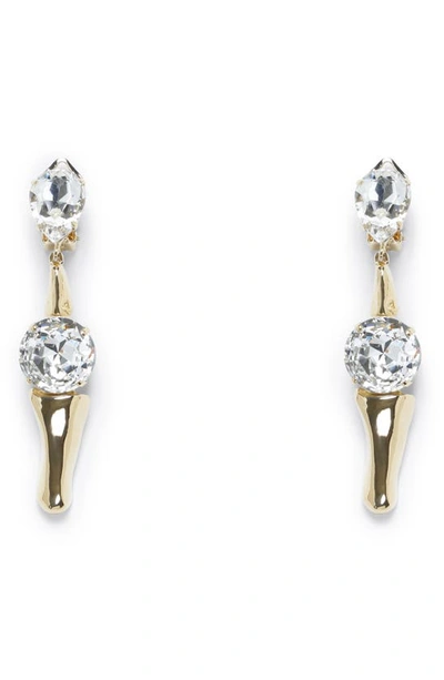 Shop Area Bone Crystal Drop Earrings In Gold