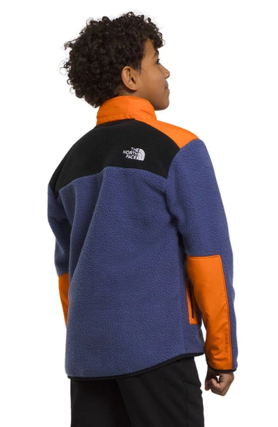 Shop The North Face Kids' Forrest Fleece Mashup Jacket In Cave Blue/mandarin