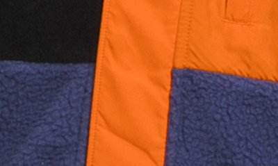 Shop The North Face Kids' Forrest Fleece Mashup Jacket In Cave Blue/mandarin