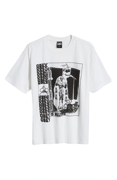 Shop Obey Is Melting Cotton Graphic T-shirt In White