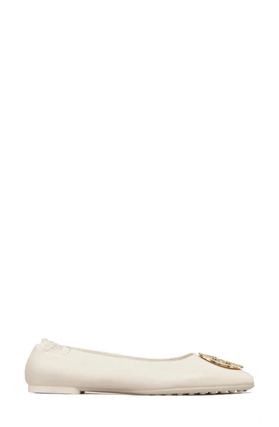 Shop Tory Burch Claire Ballet Flat In New Ivory / Silver / Gold