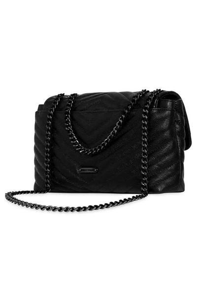 Shop Rebecca Minkoff Medium Edie Quilted Leather Convertible Crossbody Bag In Black