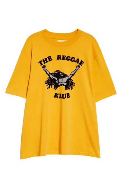 Shop Nicholas Daley Reggae Klub Cotton Graphic T-shirt In Mustard