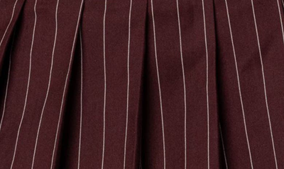 Shop Edikted Pinstripe Pleated Miniskirt In Burgundy