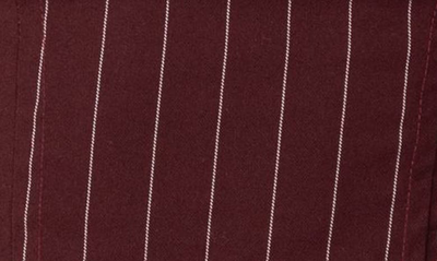 Shop Edikted Pinstripe Side Lace-up Crop Corset In Burgundy