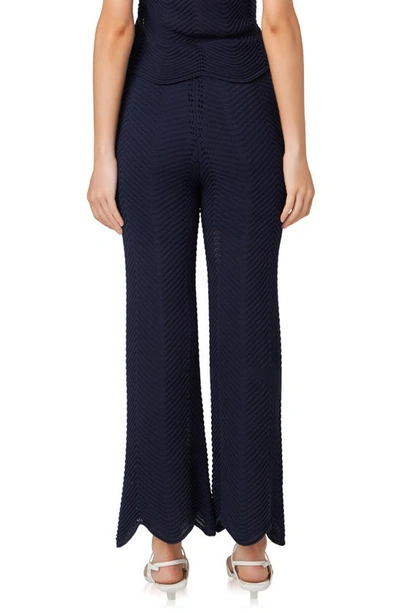 English Factory Women's Crochet Knit Pants In Navy