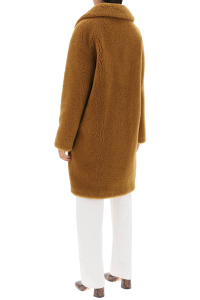 Shop Stand Studio Camille Cocoon Teddy Coat In Caramel (brown)