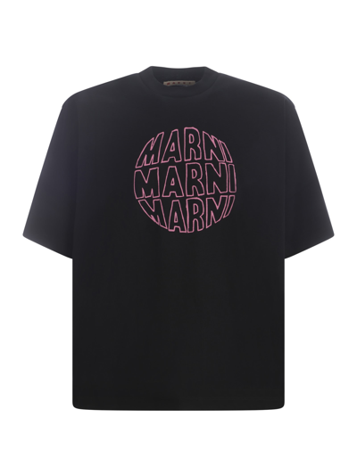 Shop Marni T-shirt  In Cotton In Nero