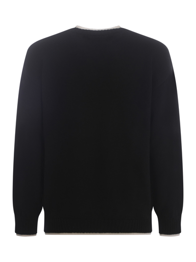 Shop Msgm Sweater  In Wool Blend In Nero