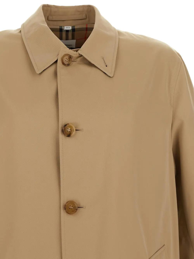 Shop Burberry Single Breasted Coat In Honey