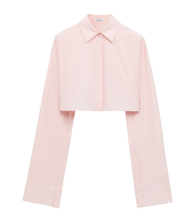 Shop Loewe Cropped Shirt In Pink