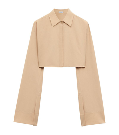 Shop Loewe Cropped Shirt In Brown