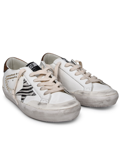 Shop Golden Goose Woman  'super-star Penstar' White Nappa Leather Sneakers