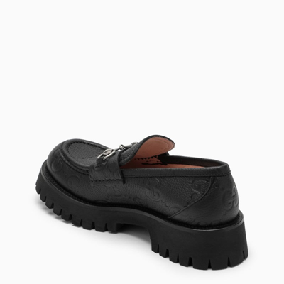 Shop Gucci Black Gg Leather Chunky Loafer Women