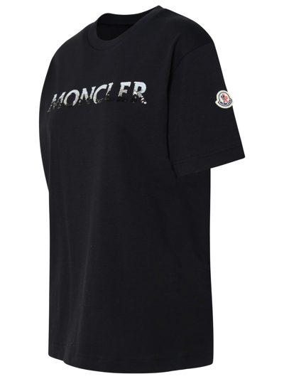 Shop Moncler Black Cotton T-shirt Woman