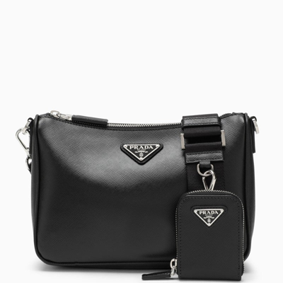 Prada Saffiano Crossbody Bag in Black for Men