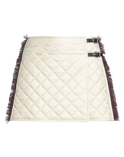 Durazzi Woman Mini Skirt Beige Size 6 Polyamide, Lambskin, Mohair Wool, Cotton In Beige
