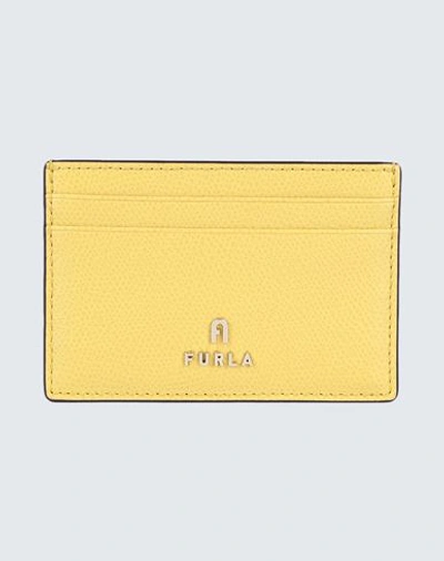 Shop Furla Camelia S Card Case Woman Document Holder Light Yellow Size - Soft Leather