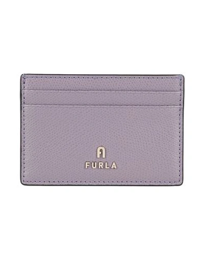 Shop Furla Camelia S Card Case Woman Document Holder Mauve Size - Soft Leather In Purple