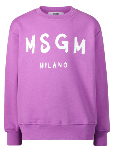 Shop Msgm Kids Lilac Sweatshirt
