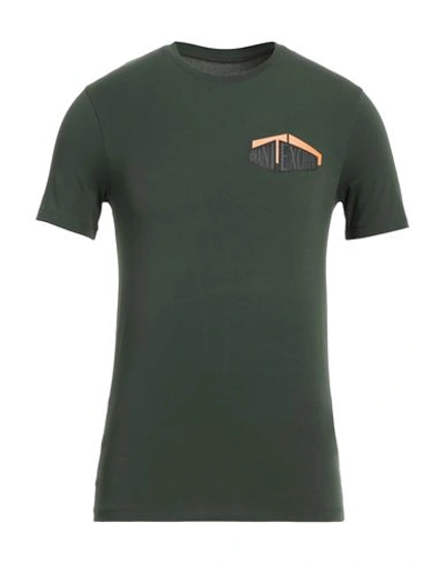 Shop Armani Exchange Man T-shirt Military Green Size Xs Cotton, Elastane