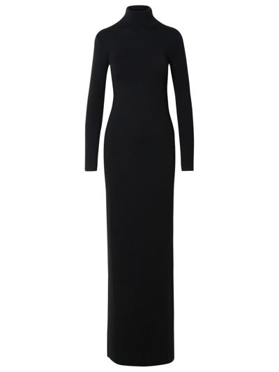 Shop Saint Laurent Black Virgin Wool Dress Woman