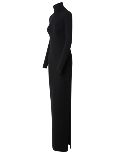 Shop Saint Laurent Woman  Black Virgin Wool Dress