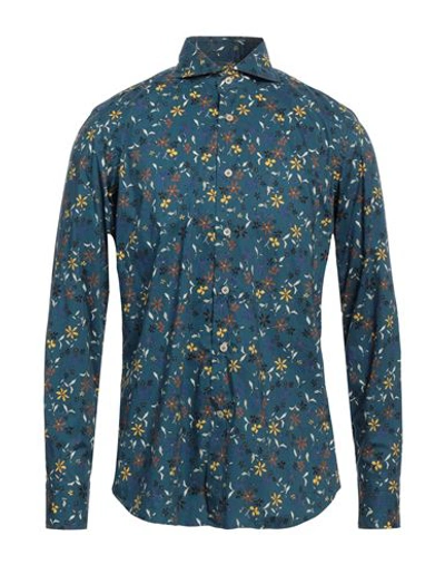 Alessandro Gherardi Man Shirt Navy Blue Size 16 Cotton In Navy Blue
