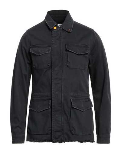 Shop Displaj Man Jacket Navy Blue Size L Cotton, Elastane